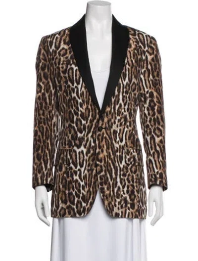 Pre-owned R13 Animal Print Blazer In Brown