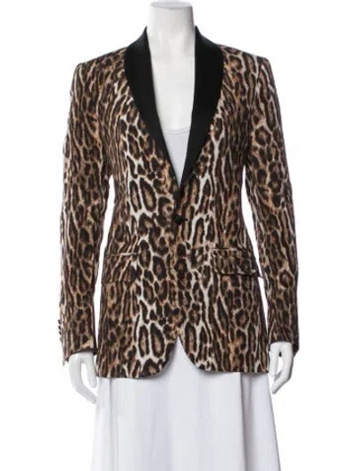 Pre-owned R13 Animal Print Blazer In Brown