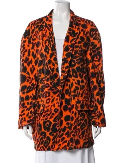 Pre-owned R13 Animal Print Blazer In Orange