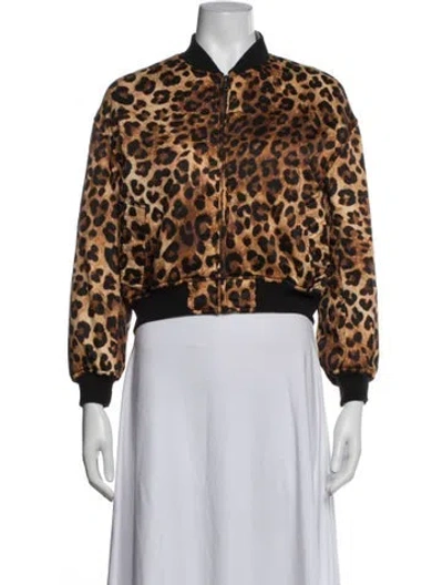 Pre-owned R13 Animal Print Bomber Jacket In Black/neutrals