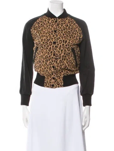 Pre-owned R13 Animal Print Bomber Jacket In Brown