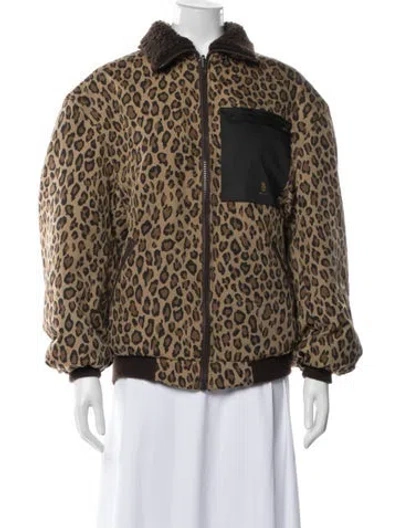Pre-owned R13 Animal Print Bomber Jacket In Brown