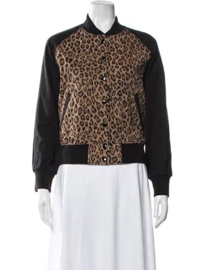 Pre-owned R13 Animal Print Bomber Jacket In Brown