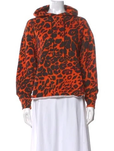 Pre-owned R13 Animal Print Crew Neck Hoodie In Orange