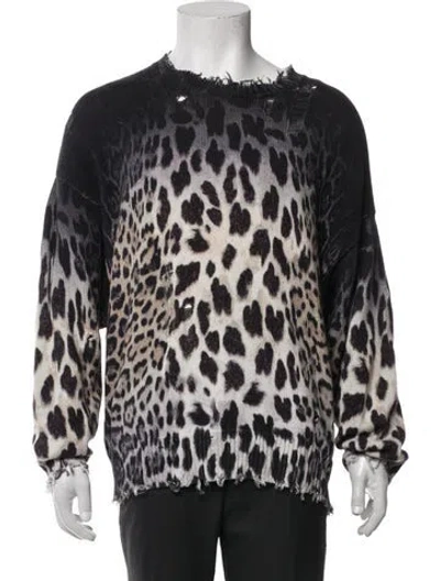 Pre-owned R13 Animal Print Crew Neck Pullover In Black
