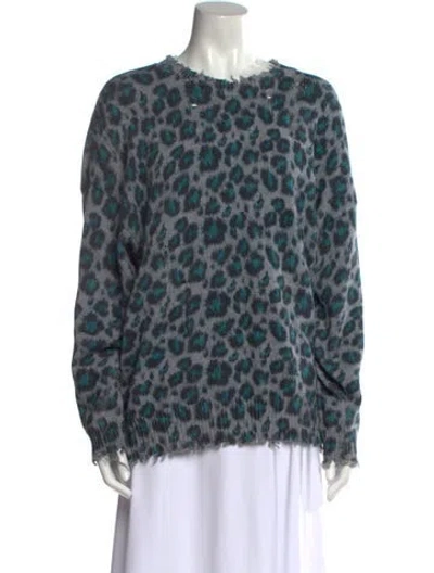 Pre-owned R13 Animal Print Crew Neck Sweater In Blue