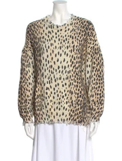 Pre-owned R13 Animal Print Crew Neck Sweater In Brown