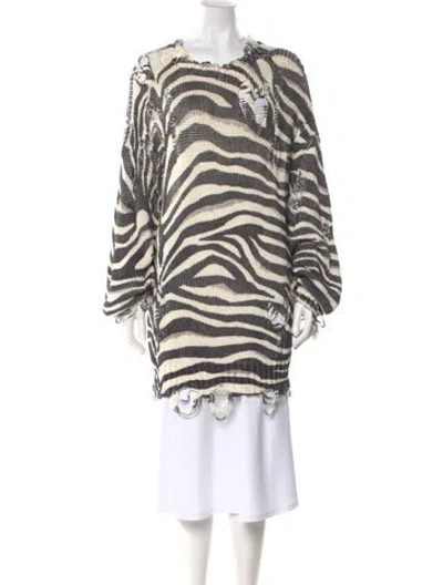 Pre-owned R13 Animal Print Crew Neck Sweater In Multi