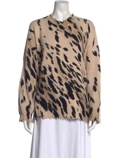 Pre-owned R13 Animal Print Crew Neck Sweater In Neutral