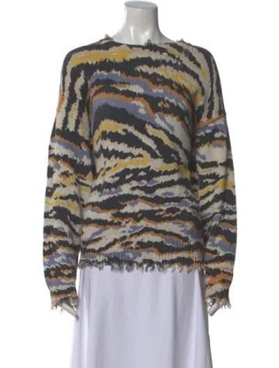Pre-owned R13 Animal Print Crew Neck Sweater In Neutral