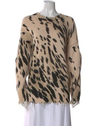 Pre-owned R13 Animal Print Crew Neck Sweater In Neutral