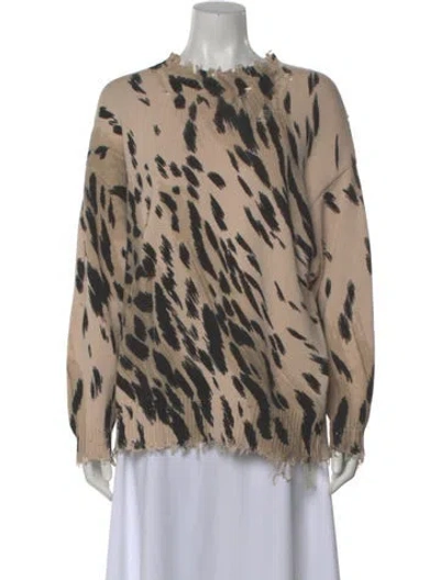 Pre-owned R13 Animal Print Crew Neck Sweater In Neutral