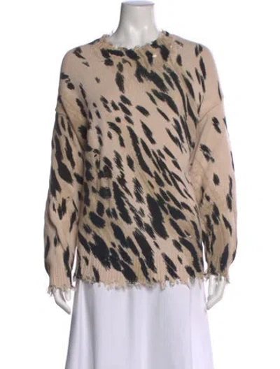 Pre-owned R13 Animal Print Crew Neck Sweater In Neutral