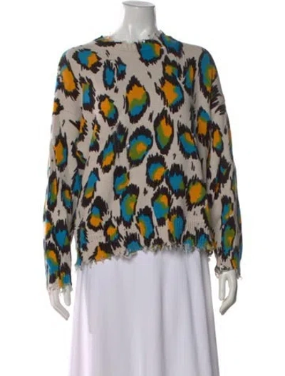 Pre-owned R13 Animal Print Crew Neck Sweater In Neutral