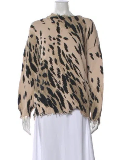 Pre-owned R13 Animal Print Crew Neck Sweater In Neutral