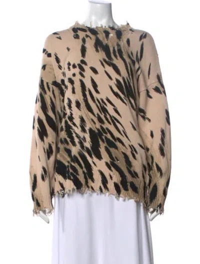 Pre-owned R13 Animal Print Crew Neck Sweater In Neutral