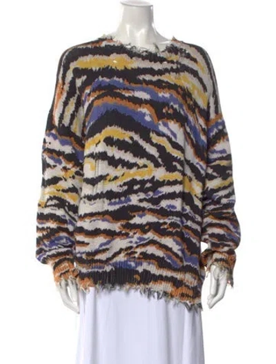 Pre-owned R13 Animal Print Crew Neck Sweater In Neutral