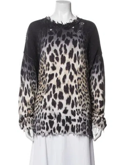 Pre-owned R13 Animal Print Crew Neck Sweater In Neutrals