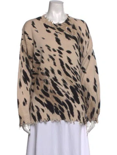 Pre-owned R13 Animal Print Crew Neck Sweater In Neutrals