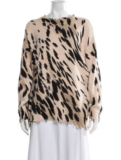 Pre-owned R13 Animal Print Crew Neck Sweater In Neutrals