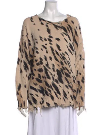 Pre-owned R13 Animal Print Crew Neck Sweater In Neutrals