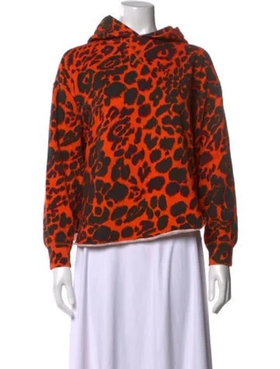 Pre-owned R13 Animal Print Crew Neck Sweater In Orange