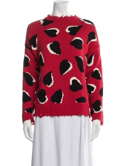 Pre-owned R13 Animal Print Crew Neck Sweater In Red