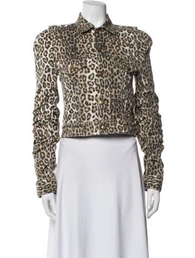 Pre-owned R13 Animal Print Denim Jacket In Neutrals