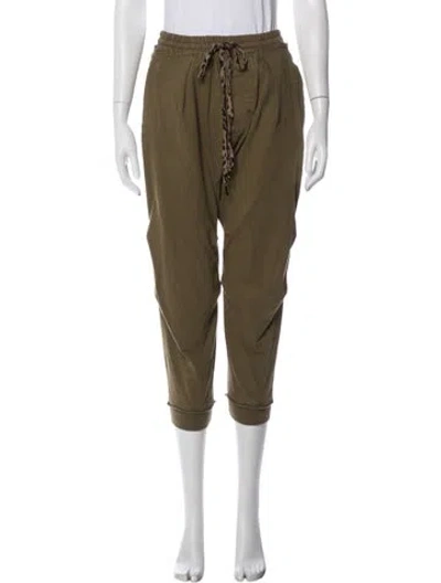 Pre-owned R13 Animal Print Distressed Accents Sweatpants In Green