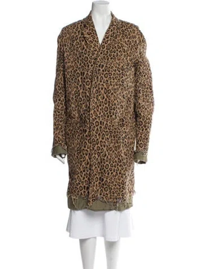 Pre-owned R13 Animal Print Faux Fur Coat In Blue