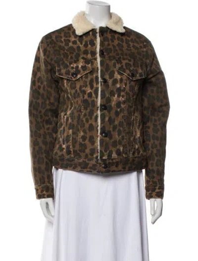 Pre-owned R13 Animal Print Faux Fur Jacket In Brown