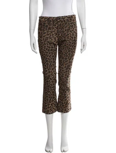 Pre-owned R13 Animal Print Flared Pants In Brown