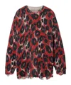 R13 Distressed Leopard-print Cotton Sweater In Multi