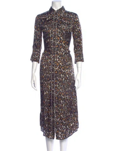 Pre-owned R13 Animal Print Long Dress In Purple