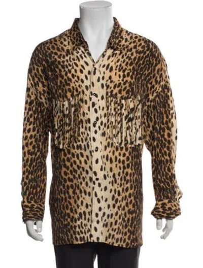 Pre-owned R13 Animal Print Long Sleeve Shirt W/ Tags In Brown
