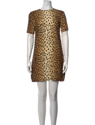 Pre-owned R13 Animal Print Mini Dress In Brown