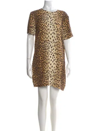 Pre-owned R13 Animal Print Mini Dress In Neutral