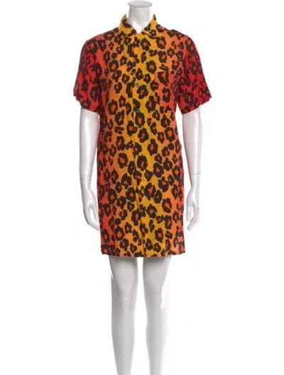 Pre-owned R13 Animal Print Mini Dress In Red