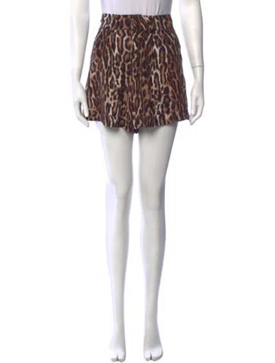 Pre-owned R13 Animal Print Mini Shorts In Brown