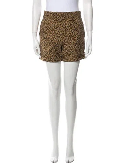 Pre-owned R13 Animal Print Mini Shorts In Neutral