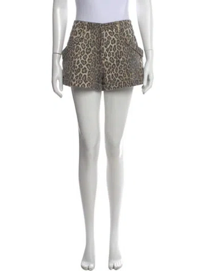 Pre-owned R13 Animal Print Mini Shorts In Neutral
