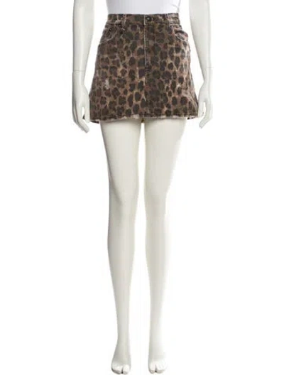 Pre-owned R13 Animal Print Mini Skirt In Neutral