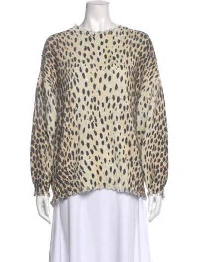 Pre-owned R13 Animal Print Scoop Neck Sweater In Neutral