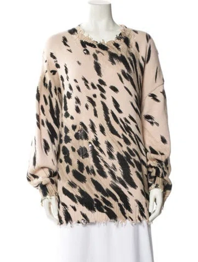 Pre-owned R13 Animal Print Scoop Neck Sweater In Neutral