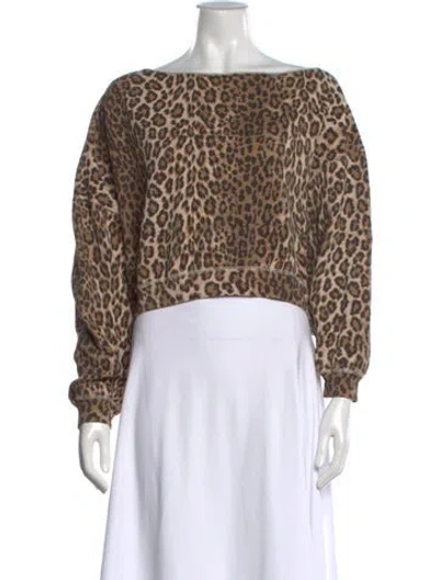 Pre-owned R13 Animal Print Scoop Neck Sweatshirt In Neutrals