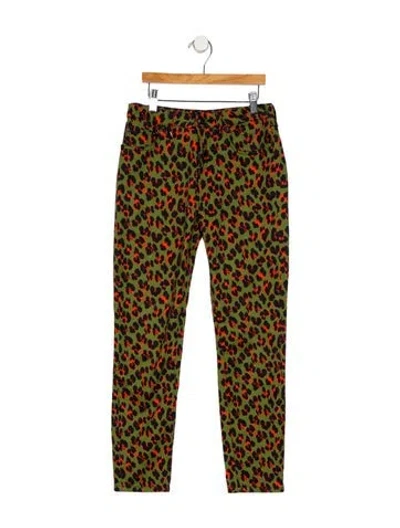 Pre-owned R13 Animal Print Skinny Leg Pants In Green
