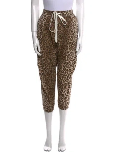 Pre-owned R13 Animal Print Straight Leg Pants In Brown