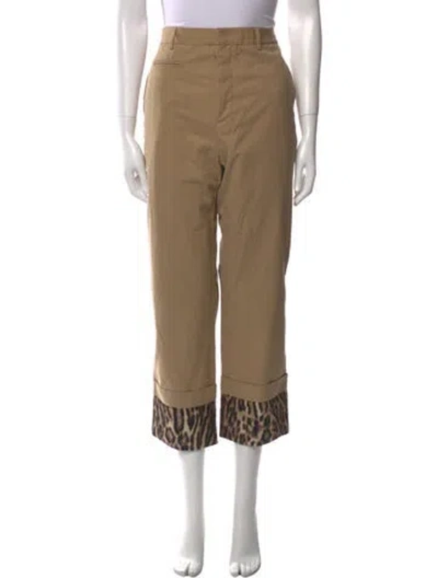 Pre-owned R13 Animal Print Straight Leg Pants In Brown