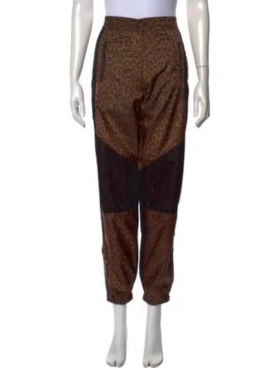 Pre-owned R13 Animal Print Straight Leg Pants In Green
