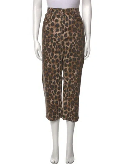 Pre-owned R13 Animal Print Straight Leg Pants In Neutral